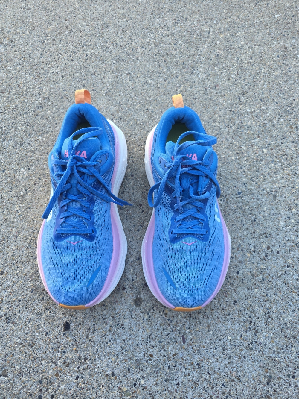 HOKA Clifton Blue & Pink Running Shoes Women 8.5D - Picture 4 of 12